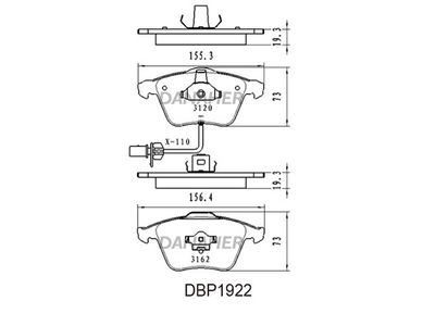 DBP1922 DANAHER Комплект тормозных колодок, дисковый тормоз