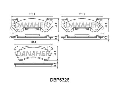 DBP5326 DANAHER Комплект тормозных колодок, дисковый тормоз