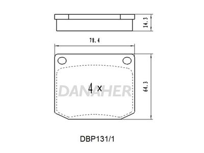 DBP1311 DANAHER Комплект тормозных колодок, дисковый тормоз