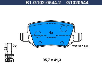 B1G10205442 GALFER Комплект тормозных колодок, дисковый тормоз
