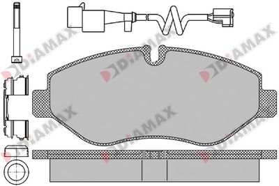 N09404B DIAMAX Комплект тормозных колодок, дисковый тормоз