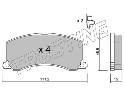 2570 TRUSTING Комплект тормозных колодок, дисковый тормоз