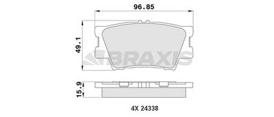 AA0174 BRAXIS Комплект тормозных колодок, дисковый тормоз