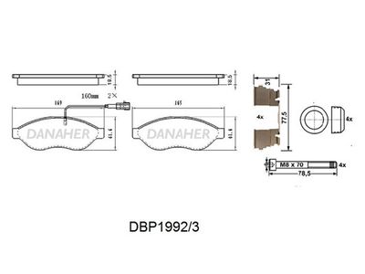 DBP19923 DANAHER Комплект тормозных колодок, дисковый тормоз