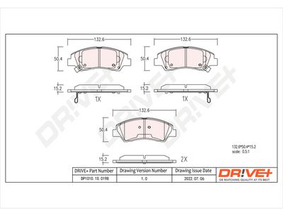 DP1010100198 Dr!ve+ Комплект тормозных колодок, дисковый тормоз