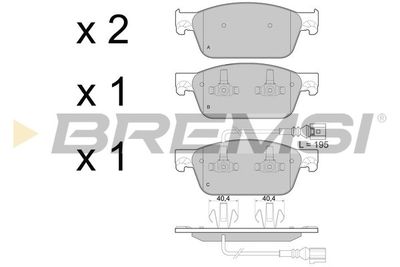 BP3478 BREMSI Комплект тормозных колодок, дисковый тормоз