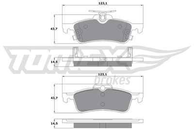 TX1579 TOMEX Brakes Комплект тормозных колодок, дисковый тормоз