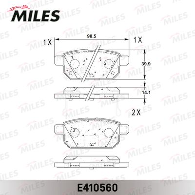 E410560 MILES Комплект тормозных колодок, дисковый тормоз