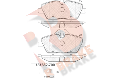 RB1662700 R BRAKE Комплект тормозных колодок, дисковый тормоз