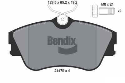 BPD1798 BENDIX Braking Комплект тормозных колодок, дисковый тормоз
