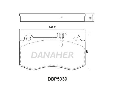 DBP5039 DANAHER Комплект тормозных колодок, дисковый тормоз