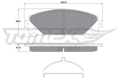 TX1780 TOMEX Brakes Комплект тормозных колодок, дисковый тормоз