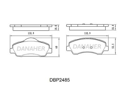DBP2485 DANAHER Комплект тормозных колодок, дисковый тормоз