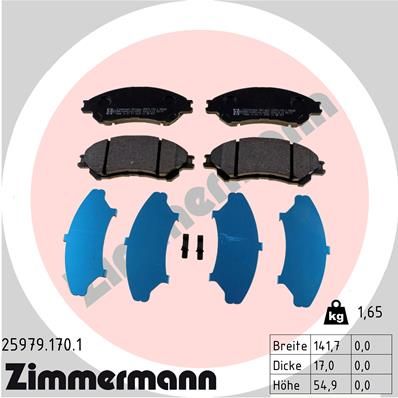 259791701 ZIMMERMANN Комплект тормозных колодок, дисковый тормоз