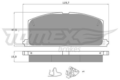 TX1017 TOMEX Brakes Комплект тормозных колодок, дисковый тормоз