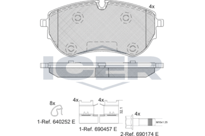 142319 ICER Комплект тормозных колодок, дисковый тормоз