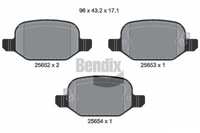BPD1208 BENDIX Braking Комплект тормозных колодок, дисковый тормоз