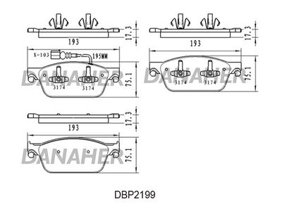 DBP2199 DANAHER Комплект тормозных колодок, дисковый тормоз