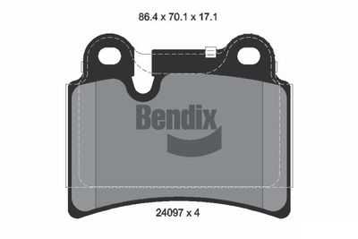BPD2094 BENDIX Braking Комплект тормозных колодок, дисковый тормоз