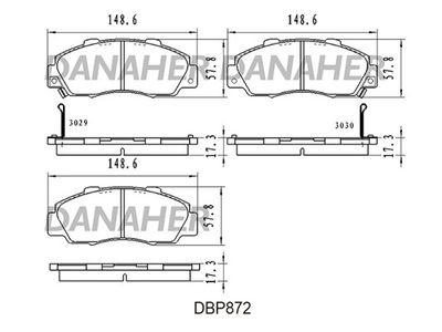 DBP872 DANAHER Комплект тормозных колодок, дисковый тормоз