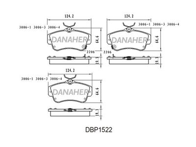 DBP1522 DANAHER Комплект тормозных колодок, дисковый тормоз