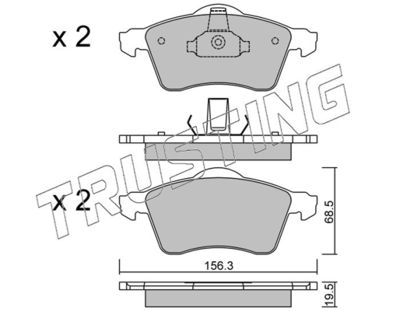 2720 TRUSTING Комплект тормозных колодок, дисковый тормоз