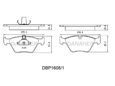 DBP16081 DANAHER Комплект тормозных колодок, дисковый тормоз