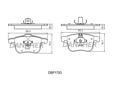 DBP1783 DANAHER Комплект тормозных колодок, дисковый тормоз