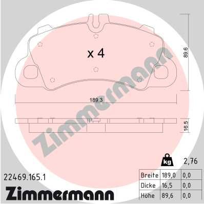 224691651 ZIMMERMANN Комплект тормозных колодок, дисковый тормоз