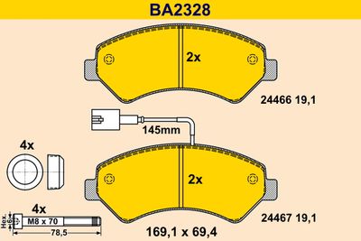 BA2328 BARUM Комплект тормозных колодок, дисковый тормоз