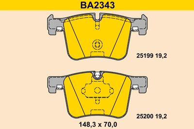 BA2343 BARUM Комплект тормозных колодок, дисковый тормоз