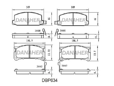 DBP634 DANAHER Комплект тормозных колодок, дисковый тормоз
