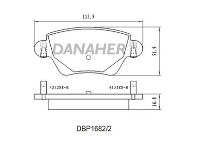 DBP16822 DANAHER Комплект тормозных колодок, дисковый тормоз