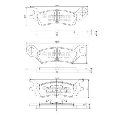 J3613000 NIPPARTS Комплект тормозных колодок, дисковый тормоз