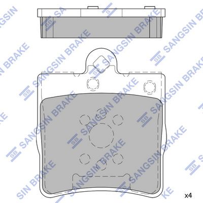 SP2208 Hi-Q Комплект тормозных колодок, дисковый тормоз