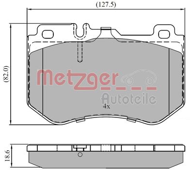 1170852 METZGER Комплект тормозных колодок, дисковый тормоз