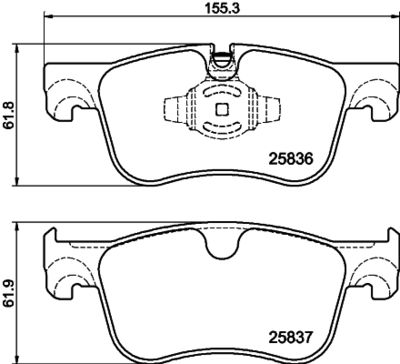 8DB355041091 HELLA Комплект тормозных колодок, дисковый тормоз