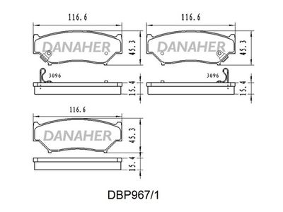 DBP9671 DANAHER Комплект тормозных колодок, дисковый тормоз