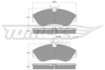 TX1173 TOMEX Brakes Комплект тормозных колодок, дисковый тормоз