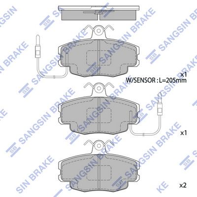 SP1668 Hi-Q Комплект тормозных колодок, дисковый тормоз