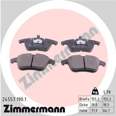 245571901 ZIMMERMANN Комплект тормозных колодок, дисковый тормоз