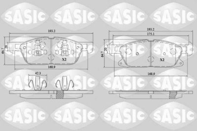 6216211 SASIC Комплект тормозных колодок, дисковый тормоз