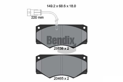 BPD2287 BENDIX Braking Комплект тормозных колодок, дисковый тормоз