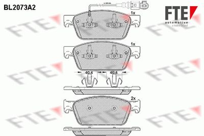 BL2073A2 FTE Комплект тормозных колодок, дисковый тормоз