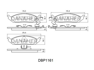 DBP1161 DANAHER Комплект тормозных колодок, дисковый тормоз