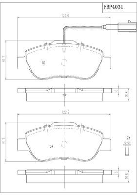 FBP4031 FI.BA Комплект тормозных колодок, дисковый тормоз