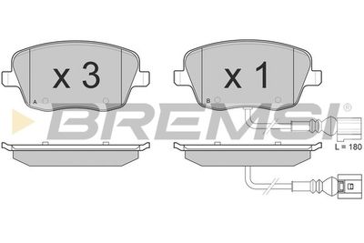 BP3013 BREMSI Комплект тормозных колодок, дисковый тормоз