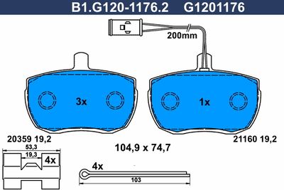 B1G12011762 GALFER Комплект тормозных колодок, дисковый тормоз