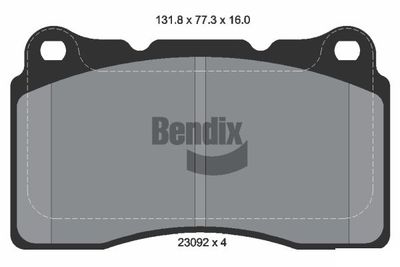 BPD1918 BENDIX Braking Комплект тормозных колодок, дисковый тормоз