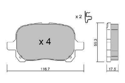 BPTO1925 AISIN Комплект тормозных колодок, дисковый тормоз